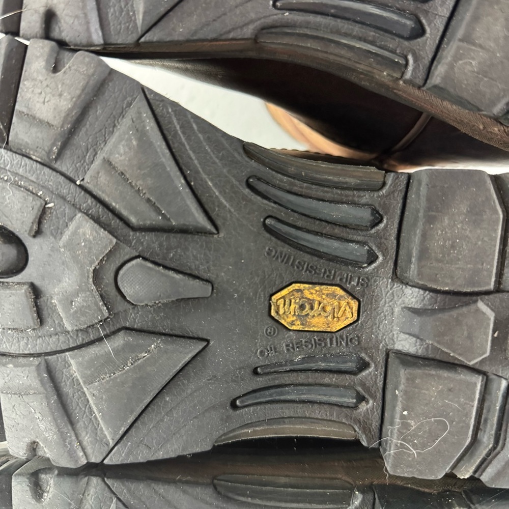 !SOLD! CODY JAMES Brown Leather Camo Flag Vibram Decimator Comp Toe Work Boots - Picture 11 of 13